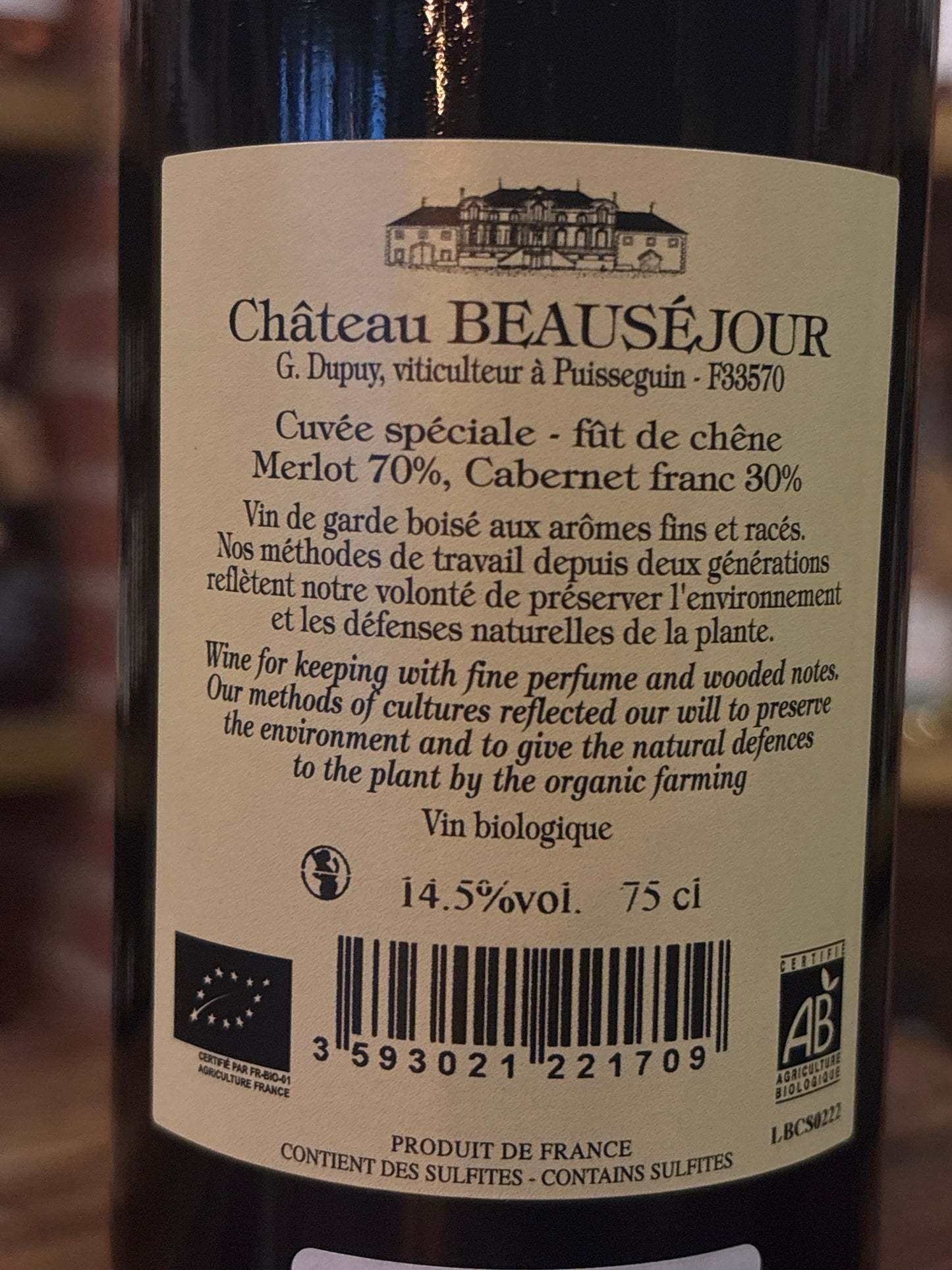 Château Beauséjour Puisseguin–Saint-Émilion 2022