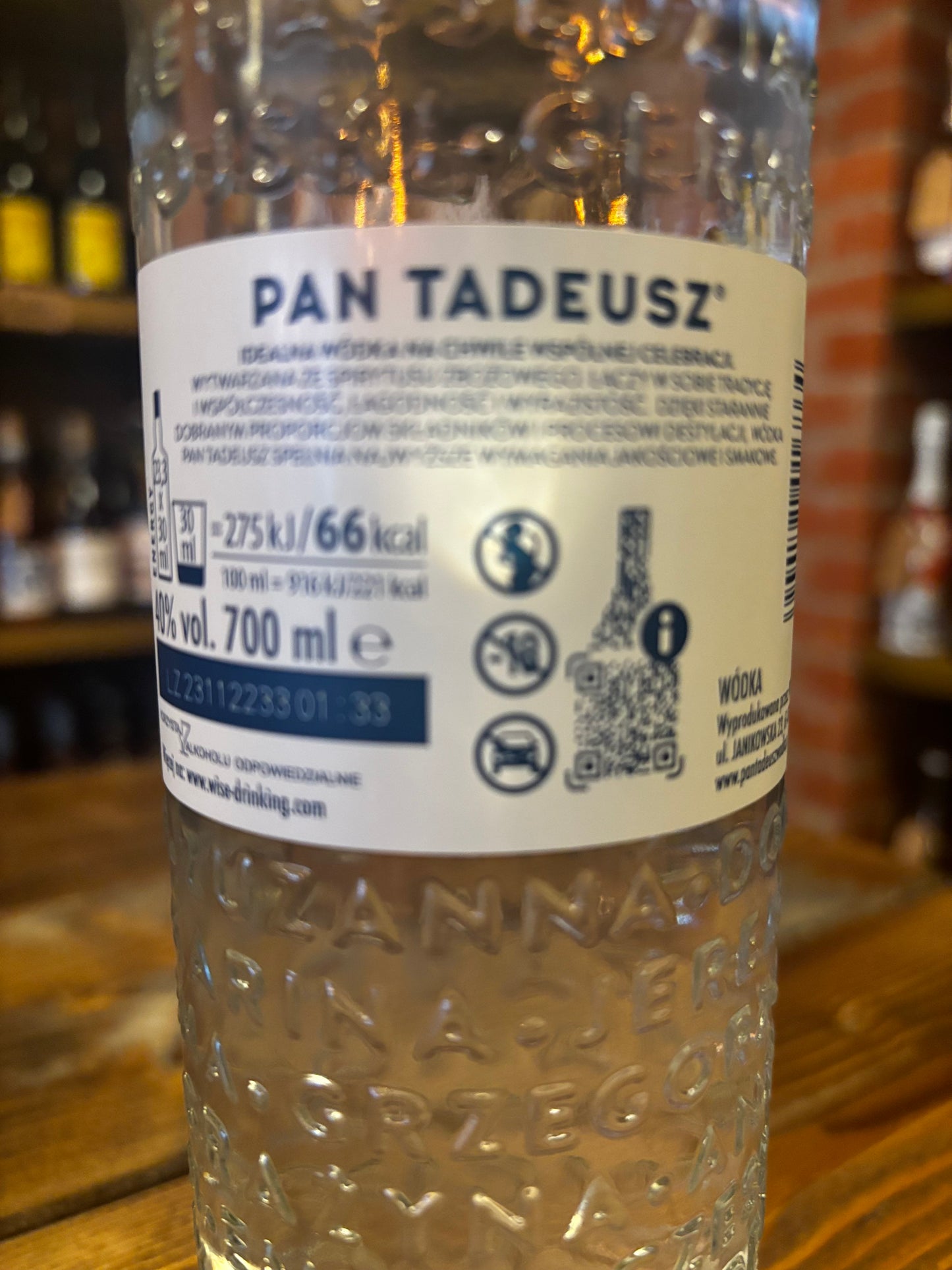 Pan Tadeusz Polish Vodka 40% (700ml)