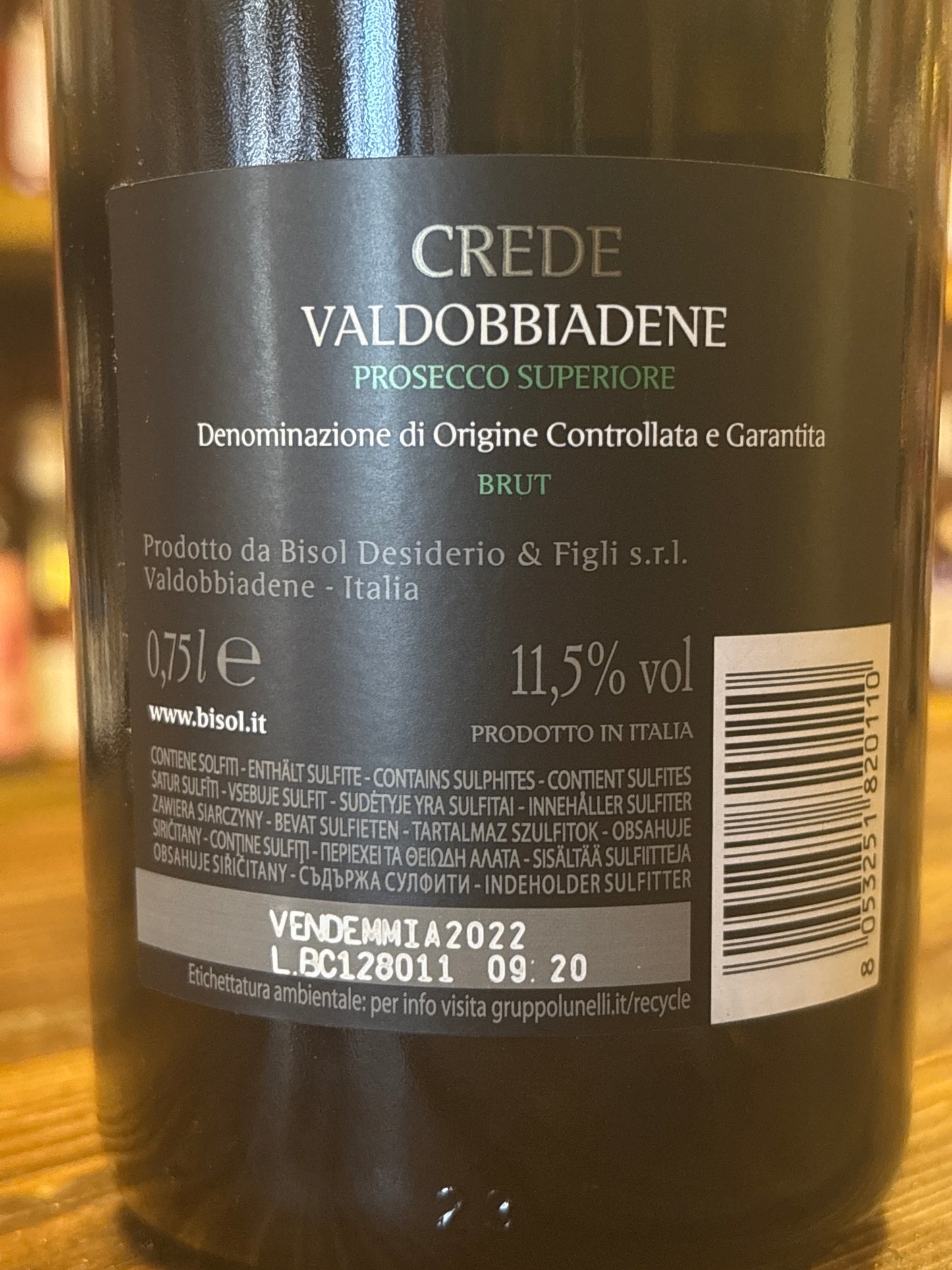 Bisol 1542 Crede Valdobbiadene Prosecco Superiore DOCG Brut