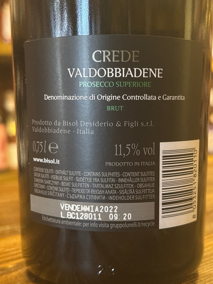 Bisol 1542 Crede Valdobbiadene Prosecco Superiore DOCG Brut