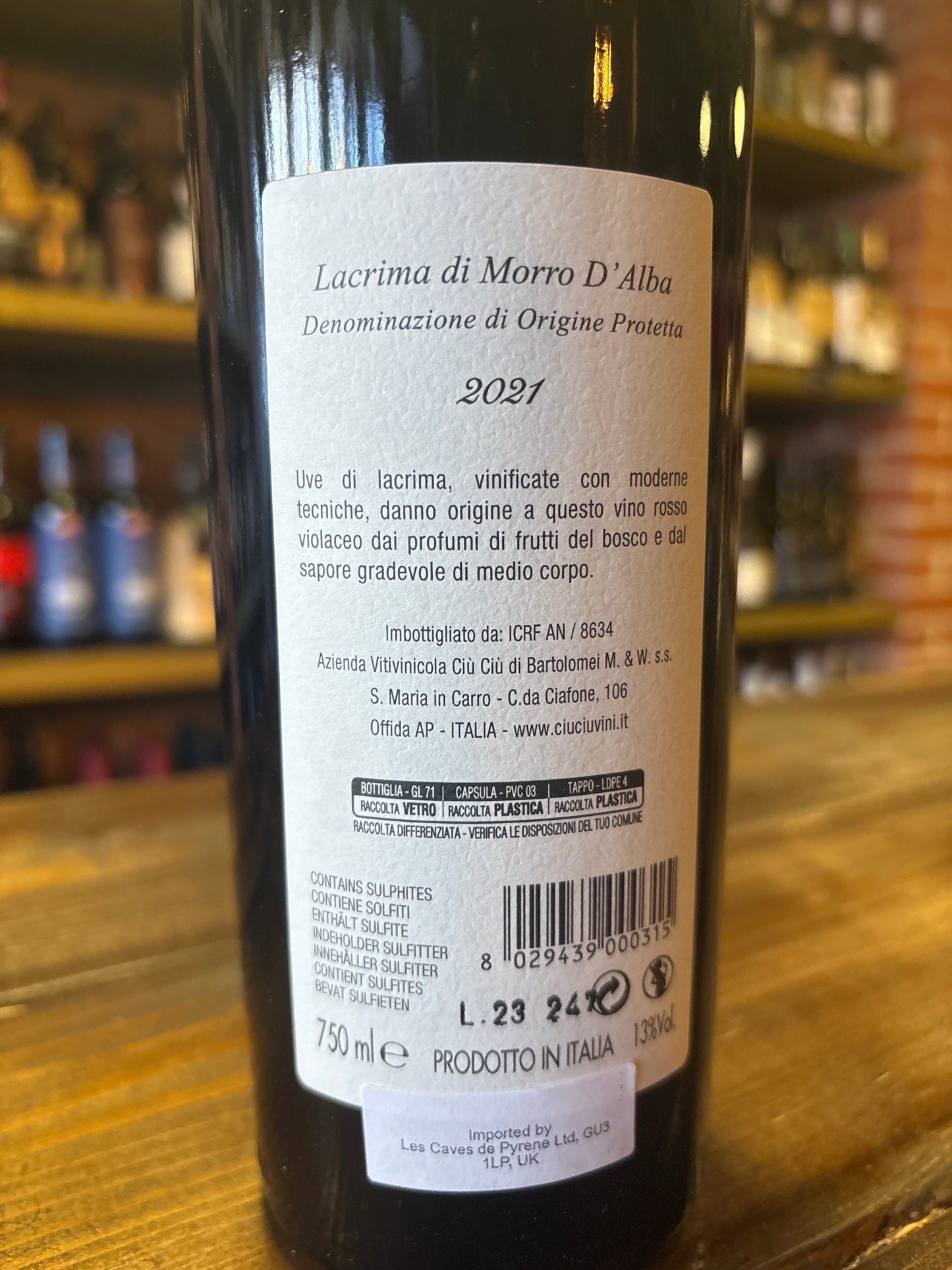 Ciù Ciù Lacrima di Morro d'Alba DOP 2021