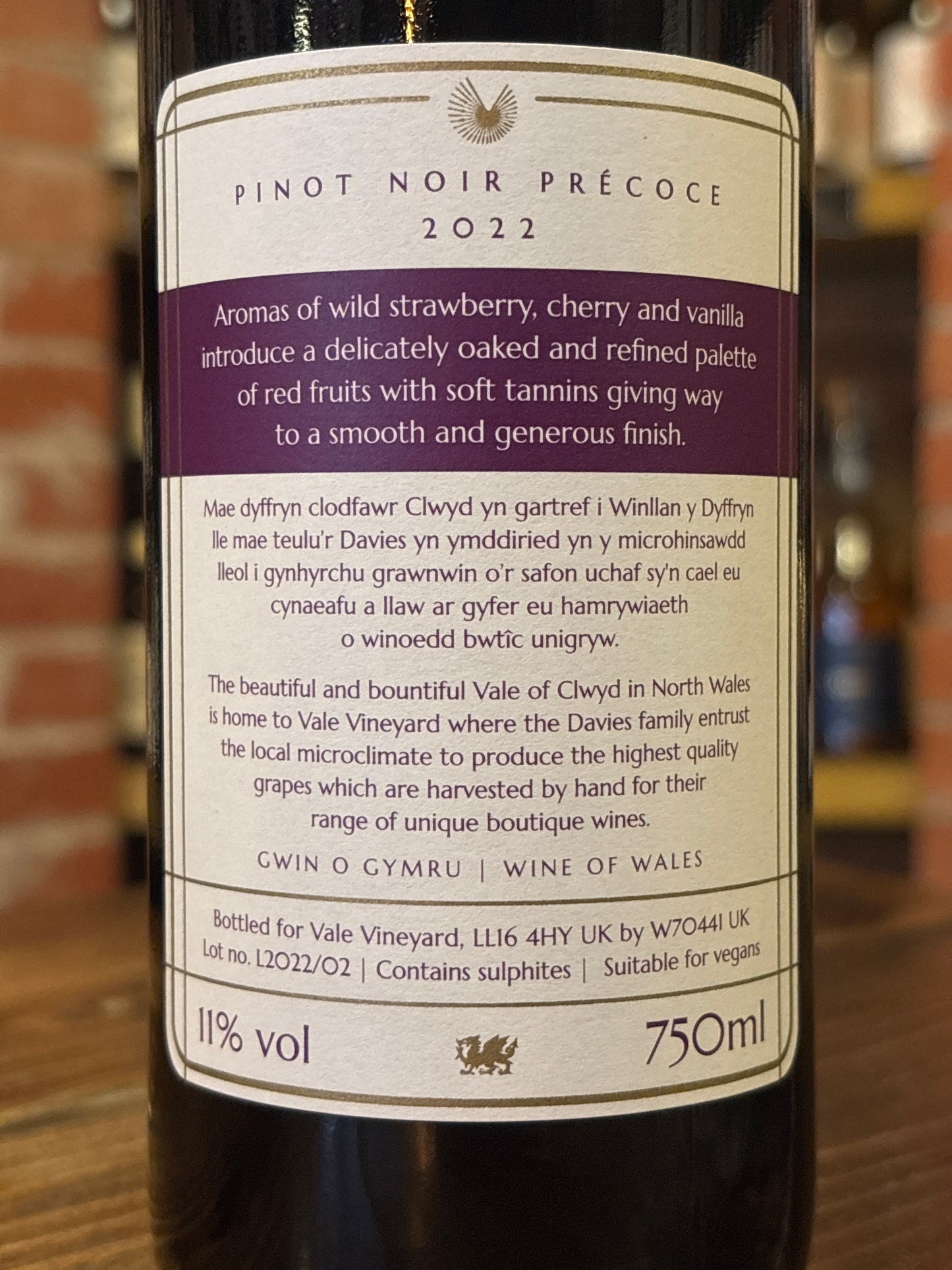 Vale Vineyard Red Pinot Noir – Welsh Red Wine from the Vale of Glamorgan, UK