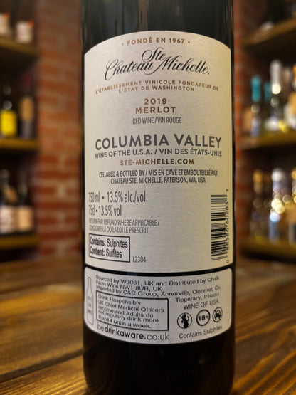 CHATEAU STE MICHELLE COLUMBIA VALLEY MERLOT 2019